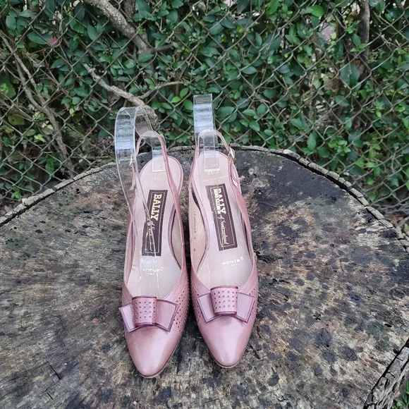 Women Vintage Leather Light Purple Slingback Sandals By Bally Size 6s - Picture 3 of 8